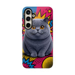British Shorthair Round Pop Art Tough Phone Case