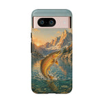 Leaping Golden Trout Lake Scene phone case | Tough Cover