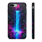 Neon Waterfall Jungle Night Vaporwave Art Tough Phone Case