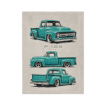 Teal Vintage 1956 F100 Truck Blanket | Microfiber Velveteen Throw