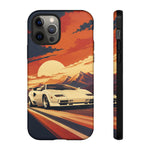 Retro Sunset Countach phone case | Sports car tough cover