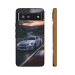 Skyline GT-R R34 White Nurburgring Speed Art Tough Phone Case