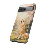 Akita under Cherry Blossoms Dog Breed Phone Case