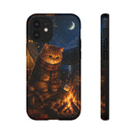 Campfire Cat Phone Case, Marshmallow Night Painterly Cover