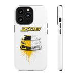 Z06 Corvette Phone Case, Yellow Sketch Reveal Chrome Cover