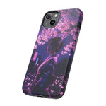Cherry Blossom Neon Night Vaporwave Art Tough Phone Case