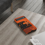 Orange Mustang Art Phone Case, GT500 American Muscle Car Tough Cover for Male