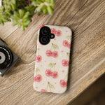 Pink Cherry Pattern Phone Case | Cute Retro Fruit Design