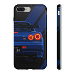R34 Skyline Afterburner Rear GT-R Tough Phone Case for JDM Fans