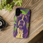 Boxer Halftone Portrait Tough Phone Case - Green and Violet