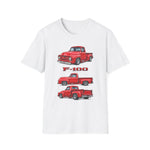 Red 1955 F100 Vintage Truck T-Shirt | Classic Trio Pickup Design