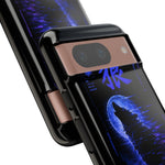 Glitch Wolf Howl Art Tough Phone Case - Blue Violet