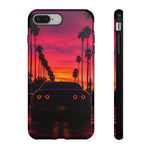 Matte Black Challenger Sunset Tough Phone Case - Palm Silhouette