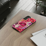 Pop Art Kiss Lip Pattern Phone Case | Bold Lightning Star Collage
