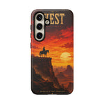 Western Sunset Cowboy Phone Case | Rugged Protective Cover