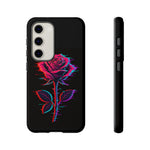 Glitch Rose Neon Phone Case Vaporwave Tough Cover