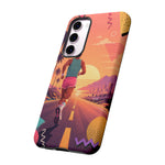 Retro Runner Sunset phone case | 80s Vaporwave jogging design