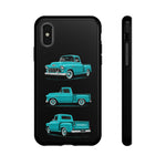 Turquoise 1955 Stepside Pickup Truck Tough Phone Case - 3 View