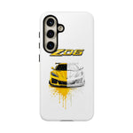 Z06 Corvette Phone Case, Yellow Sketch Reveal Chrome Cover