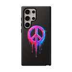 Glitch Peace Sign Phone Case, RGB Melt Digital Art Tough Cover, Gift