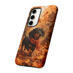Dachshund Autumn Stroll Dog Tough Phone Case