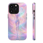 Pastel Aura Phone Case, Swirling Silhouette 3D Cover, Gift