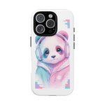 Pastel Panda Phone Case, Glitch Color Block Cover