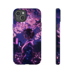 Cherry Blossom Neon Night Vaporwave Art Tough Phone Case