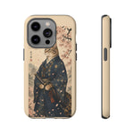 Samurai Cat Phone Case, Cherry Blossom Katana Art Cover