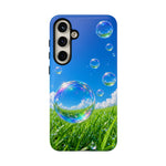 Bubbles Over Grass phone case | Tough Cover