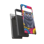 British Shorthair Round Pop Art Tough Phone Case