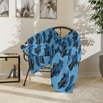 1967 Camaro SS Marina Blue Throw Blanket Classic Muscle Car Gift