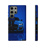 Blue Mustang Art Phone Case, GT500 American Muscle Car Tough Cover for Men