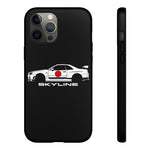 R34 Skyline Japanese Flag Race Car Phone Case | JDM GT-R Tough Cover