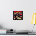 1988 Chevy K5 Blazer Poster Vintage Squarebody SUV Retro Sunset Wall Art