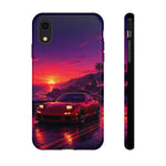 FD RX-7 Retro Sunset Sports Car Tough Case | Neon Vaporwave Beach Drive