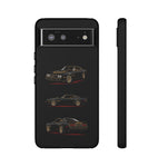 Trans Am Phone Case Black Gold, Three-View Vector Tough Cover