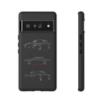 Black GNX Phone Case, Three-View Muscle Car Vector Tough Cover