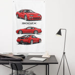 1990 300ZX Z32 Red Banner 34x56 Garage Man Cave Wall Decor Car Guy Gift