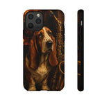 Basset Hound Phone Case Jazz Saxophone Tough Cover Gift Art