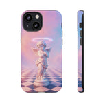 Praying Cherub Statue halo Vaporwave Aesthetic phone case