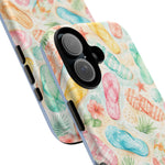 Watercolor Flip Flops pattern Tough Case | Beach Shells Phone Cover