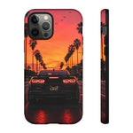 Black Camaro ZL1 Sunset Tough Phone Case - Palm Silhouette