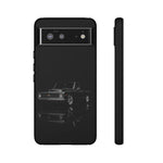 Black Classic C10 Truck Phone Case | Vintage Pickup Reflection, Minimal Auto Design