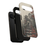 Autumn Temple Steps phone case | Japanese watercolor landscape cover