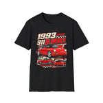 1993 911 RS America T-Shirt — Vintage Red Porsche Sports Car Graphic Tee