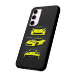 C7 Z06 Phone Case Featuring Yellow Chevy Supercar Artwork