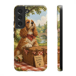 Cocker Spaniel Picnic Scene phone case | vintage dog art
