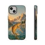 Leaping Golden Trout Lake Scene phone case | Tough Cover