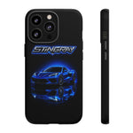 Blue Stingray Sports Car phone case | Neon C8 phone case